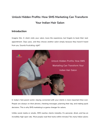 Boost Bookings Instantly: The SMS Marketing Hack Every Indian Salon Needs!