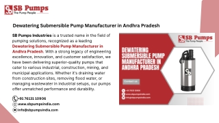 Dewatering Submersible Pump Manufacturer in Andhra Pradesh
