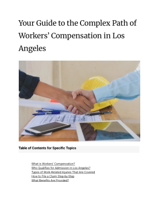 Your Guide to the Complex Path of Workers’ Compensation in Los Angeles