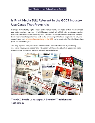 Is Print Media Still Relevant in the GCC_ Industry Use Cases That Prove It Is