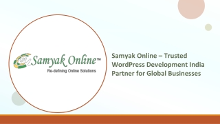 Samyak Online – Trusted WordPress Development India Partner for Global Businesses
