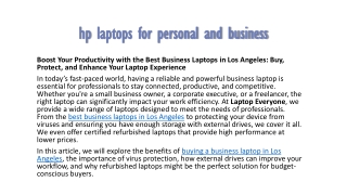 hp laptops for personal and business
