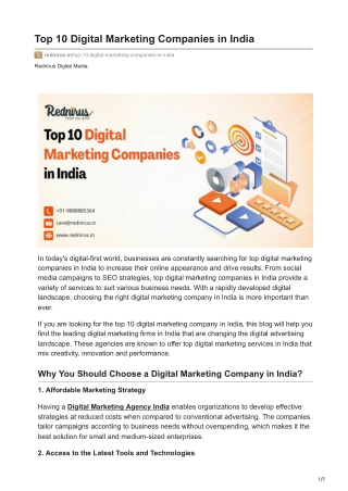 Top 10 Digital Marketing Companies in India