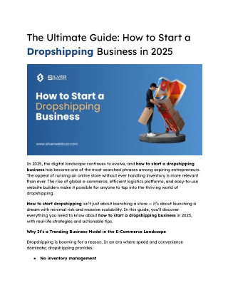 Ultimate Guide: How to Start Dropshipping 2025 | Silver WebBuzz