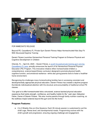Casselberry personal training for kids and teens