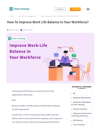 How to Improve Work Life Balance in Your Workforce?