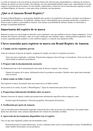 Claves esenciales para registrar tu marca con Brand Registry de Amazon