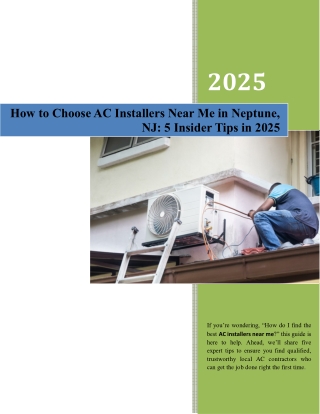 How to Choose AC Installers Near Me in Neptune
