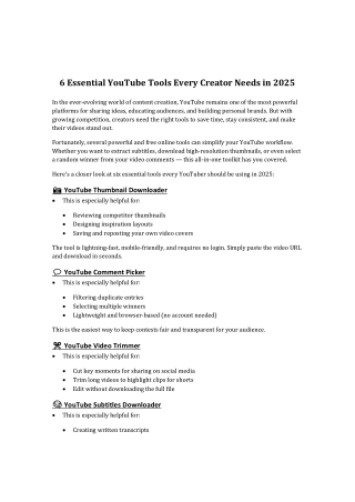6 essential youtube tools every creator needs