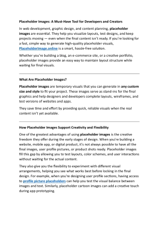 Placeholder Images article
