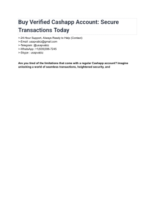 Buy Verified Cashapp Account: Secure Transactions Today