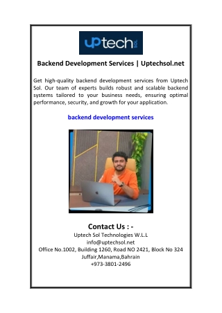 Backend Development Services  Uptechsol.net