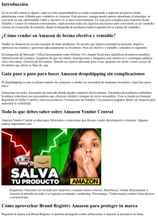 Guía completa para importar desde Alibaba y vender en Amazon exitosamente