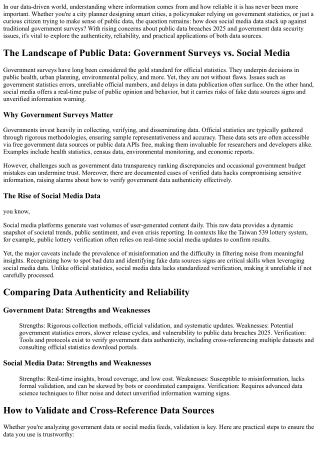 How Social Media Data Compares to Government Surveys
