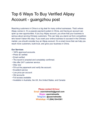 How to Purchase an Alipay Account: A Step-by-Step Guide