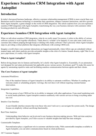 experience seamless crm integration with agent
