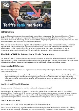 Comprehending the Importance of IOR in Guaranteeing Global Trade Adherence and L
