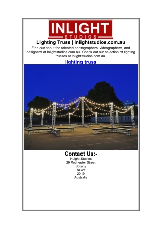 Lighting Truss  Inlightstudios.com.au.