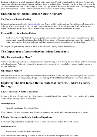 The Best Indian Restaurants that Showcase India’s Culinary Heritage
