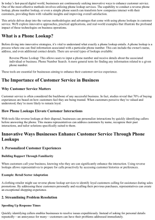 Innovative Ways Businesses Enhance Customer Service Through Phone Lookups