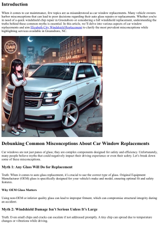 Debunking Common Misconceptions About Car Window Replacements