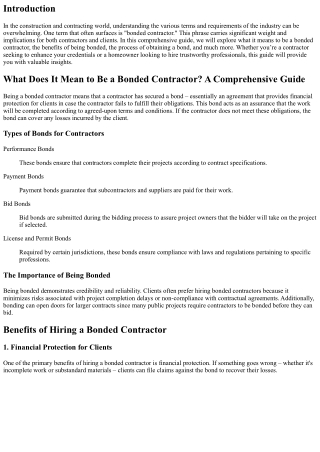 What Does It Mean to Be a Bonded Contractor? A Comprehensive Guide
