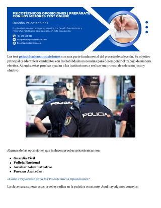 Psicotécnicos Oposiciones