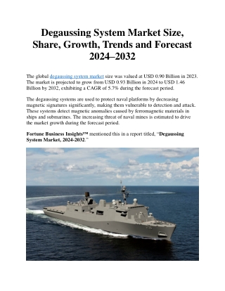 Degaussing System Market Size
