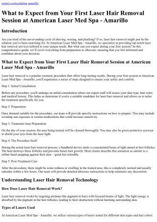 What to Expect from Your First Laser Hair Removal Session at American Laser Med