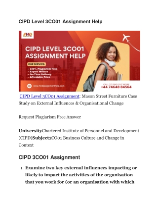 cipd level 3co01 assignment help