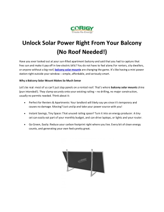 Balcony Solar Mount: Efficient Solar Solutions