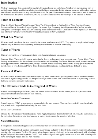 The Ultimate Guide to Getting Rid of Warts