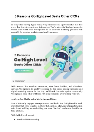 5 Reasons GoHighLevel Beats Other CRMs