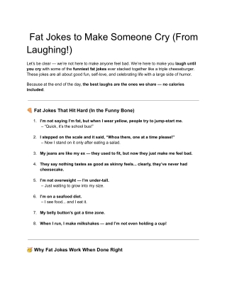 Fat Jokes to Make Someone Cry (From Laughing!)