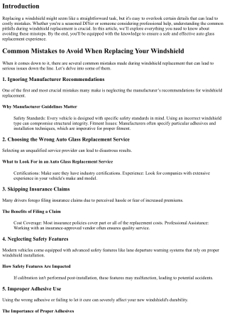 Common Mistakes to Avoid When Replacing Your Windshield