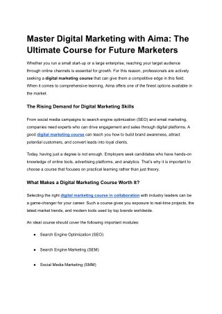 Master Digital Marketing with Aima_ The Ultimate Course for Future Marketers