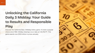 California Daily 3 Midday Lottery Results