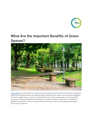 What Are the Important Benefits of Green Spaces-Reachgreen