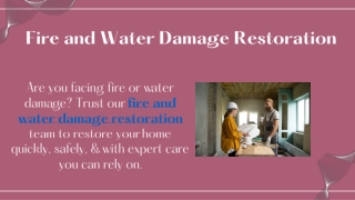 Fire and Water Damage Restoration