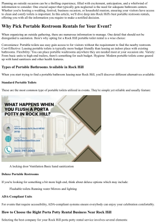 Planning an Outdoor Event? Discover Rock Hill's Best Portable Bathroom Rentals