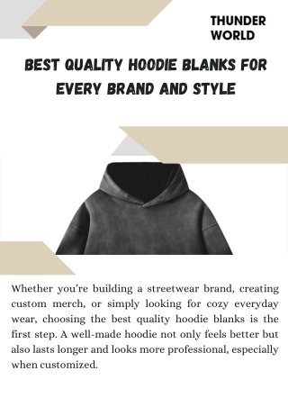 Build Your Brand with the Best Quality Hoodie Blanks