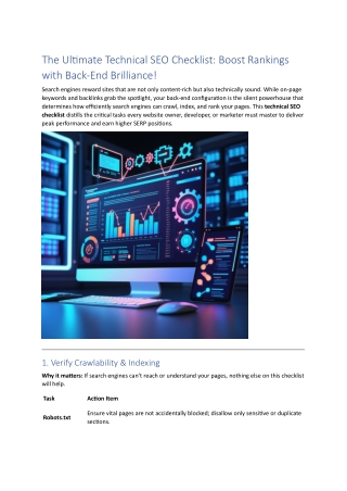 The Ultimate Technical SEO Checklist