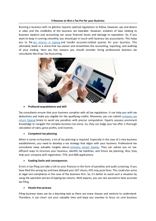 5 reasons to hire a tax pro for your business