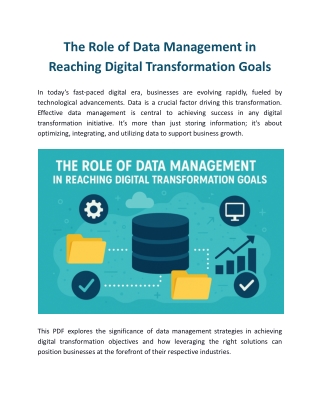 The Role of Data Management in Reaching Digital Transformation Goals
