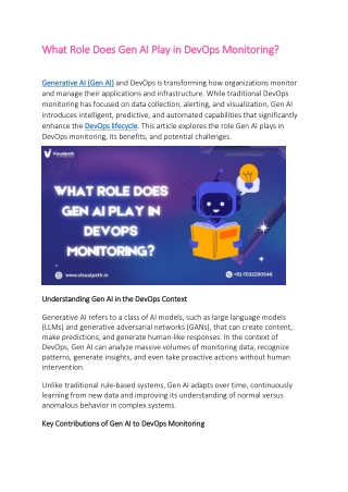 what role does gen ai play in devops monitoring