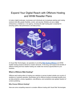 expand your digital reach with offshore hosting