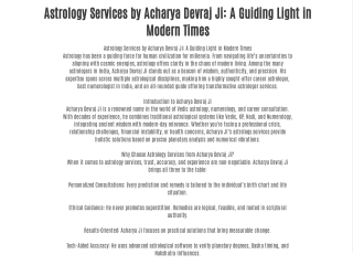 astrology services by acharya devraj ji a guiding