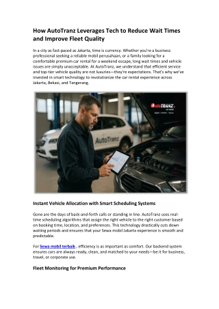 how autotranz leverages tech to reduce wait times