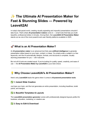 _The Ultimate AI Presentation Maker for Fast & Stunning Slides — Powered by LeaveIt2AI