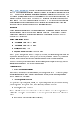U.S. genetic testing market